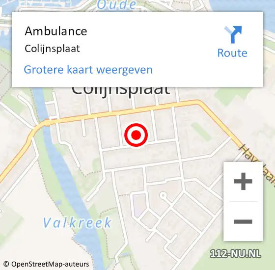 Locatie op kaart van de 112 melding: Ambulance Colijnsplaat op 21 september 2019 03:17