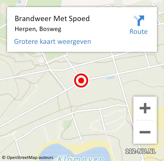 Locatie op kaart van de 112 melding: Brandweer Met Spoed Naar Herpen, Bosweg op 21 september 2019 08:37