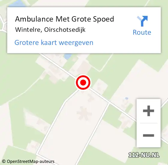 Locatie op kaart van de 112 melding: Ambulance Met Grote Spoed Naar Wintelre, Oirschotsedijk op 21 september 2019 10:55