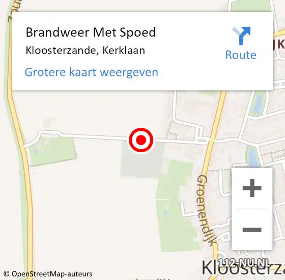 Locatie op kaart van de 112 melding: Brandweer Met Spoed Naar Kloosterzande, Kerklaan op 21 september 2019 11:28