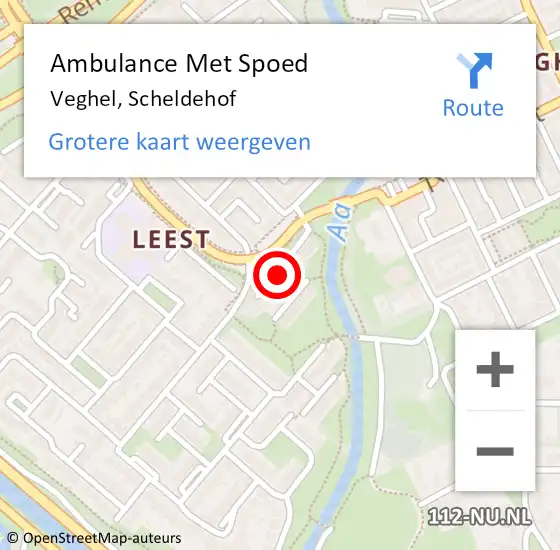 Locatie op kaart van de 112 melding: Ambulance Met Spoed Naar Veghel, Scheldehof op 21 september 2019 21:41