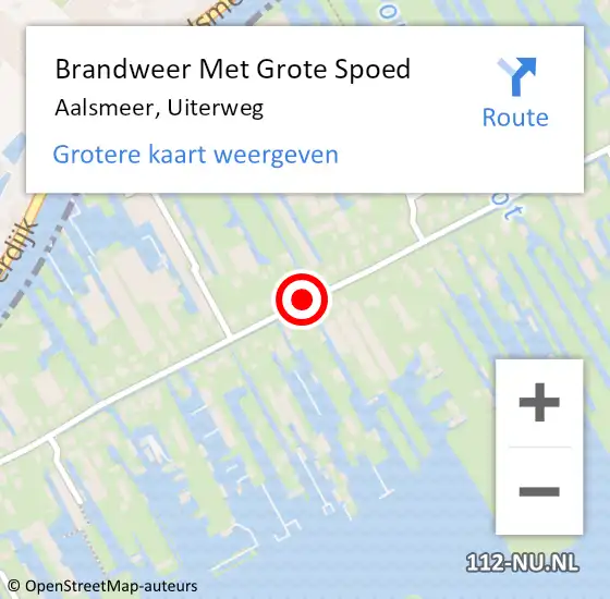 Locatie op kaart van de 112 melding: Brandweer Met Grote Spoed Naar Aalsmeer, Uiterweg op 21 september 2019 23:19