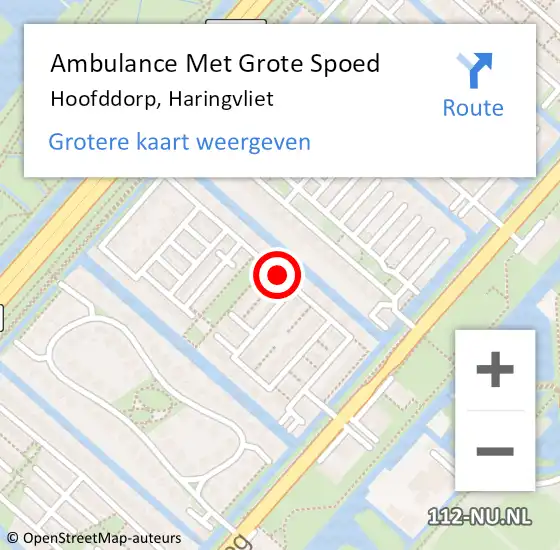 Locatie op kaart van de 112 melding: Ambulance Met Grote Spoed Naar Hoofddorp, Haringvliet op 22 september 2019 11:45