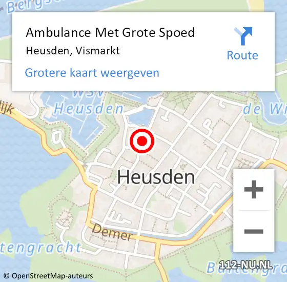 Locatie op kaart van de 112 melding: Ambulance Met Grote Spoed Naar Heusden, Vismarkt op 22 september 2019 13:01