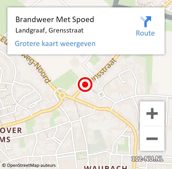 Locatie op kaart van de 112 melding: Brandweer Met Spoed Naar Landgraaf, Grensstraat op 22 september 2019 15:15