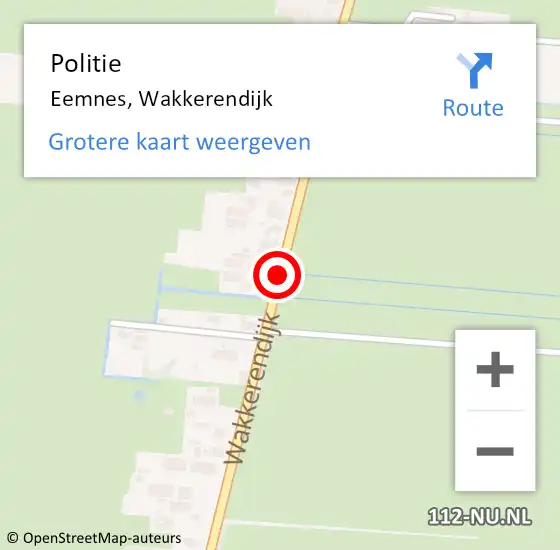 Locatie op kaart van de 112 melding: Politie Eemnes, Wakkerendijk op 22 september 2019 16:11