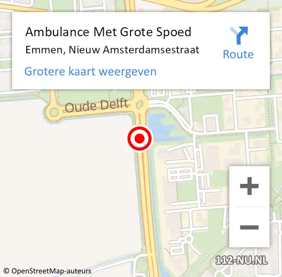 Locatie op kaart van de 112 melding: Ambulance Met Grote Spoed Naar Emmen, Nieuw Amsterdamsestraat op 22 september 2019 17:12