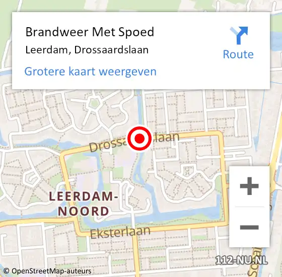 Locatie op kaart van de 112 melding: Brandweer Met Spoed Naar Leerdam, Drossaardslaan op 22 september 2019 19:00