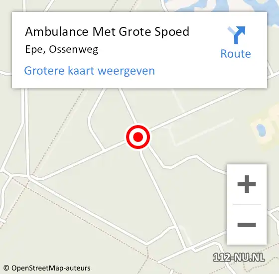 Locatie op kaart van de 112 melding: Ambulance Met Grote Spoed Naar Epe, Ossenweg op 22 september 2019 19:26