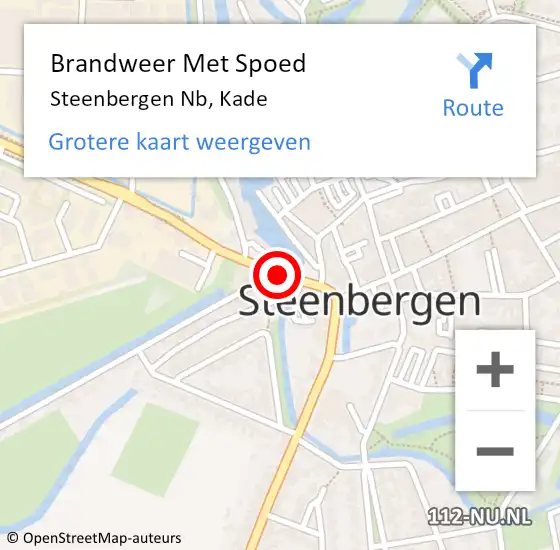 Locatie op kaart van de 112 melding: Brandweer Met Spoed Naar Steenbergen Nb, Kade op 22 september 2019 23:29