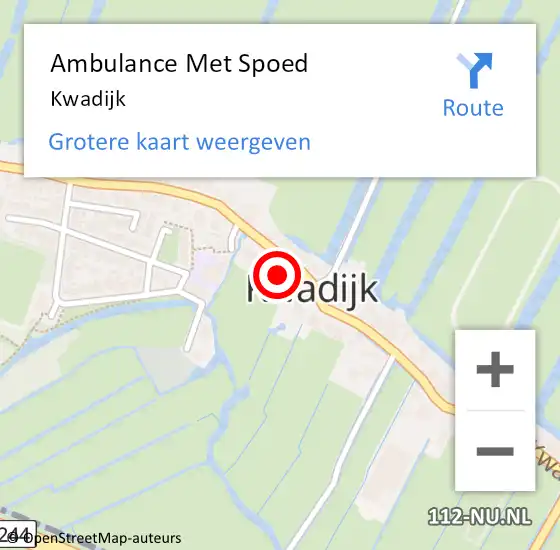 Locatie op kaart van de 112 melding: Ambulance Met Spoed Naar Kwadijk op 23 september 2019 09:37