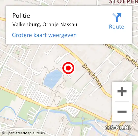 Locatie op kaart van de 112 melding: Politie Valkenburg, Oranje Nassau op 23 september 2019 10:33