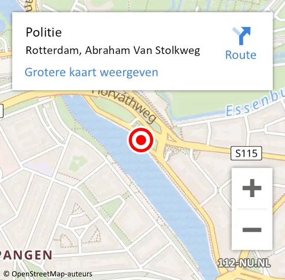 Locatie op kaart van de 112 melding: Politie Rotterdam, Abraham Van Stolkweg op 23 september 2019 13:13