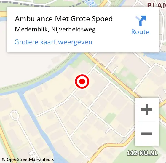 Locatie op kaart van de 112 melding: Ambulance Met Grote Spoed Naar Medemblik, Nijverheidsweg op 23 september 2019 14:25