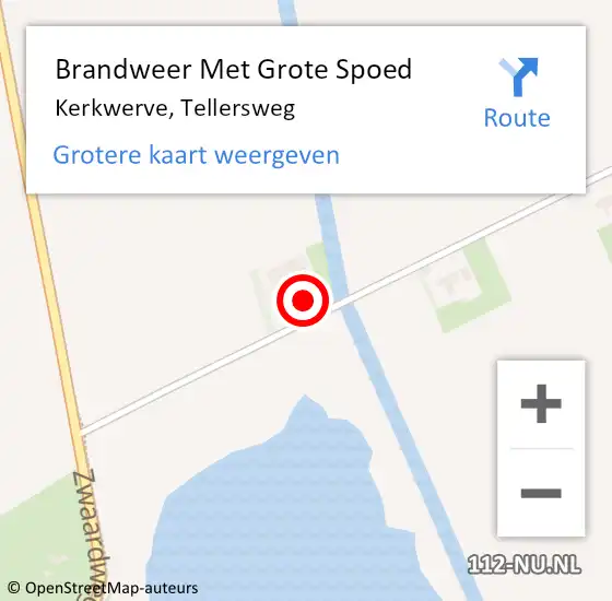Locatie op kaart van de 112 melding: Brandweer Met Grote Spoed Naar Kerkwerve, Tellersweg op 14 april 2014 18:09