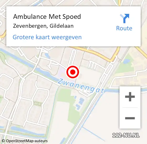 Locatie op kaart van de 112 melding: Ambulance Met Spoed Naar Zevenbergen, Gildelaan op 24 september 2019 16:30