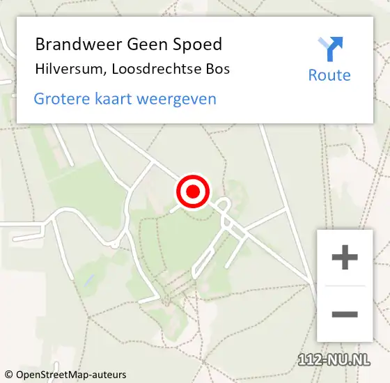 Locatie op kaart van de 112 melding: Brandweer Geen Spoed Naar Hilversum, Loosdrechtse Bos op 24 september 2019 16:31