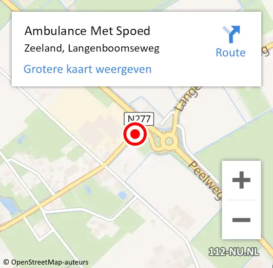 Locatie op kaart van de 112 melding: Ambulance Met Spoed Naar Zeeland, Langenboomseweg op 25 september 2019 07:58
