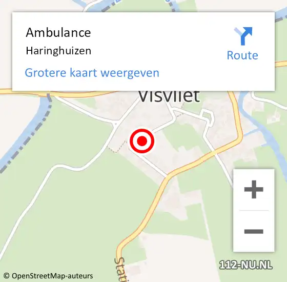 Locatie op kaart van de 112 melding: Ambulance Haringhuizen op 26 september 2019 10:42