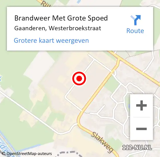Locatie op kaart van de 112 melding: Brandweer Met Grote Spoed Naar Gaanderen, Westerbroekstraat op 26 september 2019 11:49