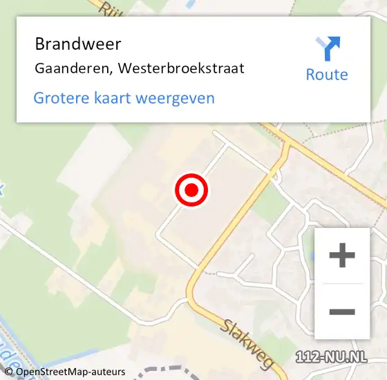 Locatie op kaart van de 112 melding: Brandweer Gaanderen, Westerbroekstraat op 26 september 2019 11:53