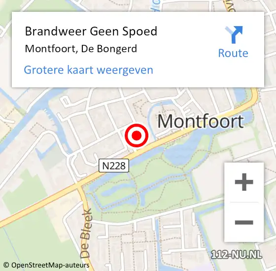 Locatie op kaart van de 112 melding: Brandweer Geen Spoed Naar Montfoort, De Bongerd op 27 september 2019 04:31