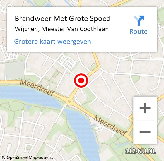 Locatie op kaart van de 112 melding: Brandweer Met Grote Spoed Naar Wijchen, Meester Van Coothlaan op 27 september 2019 05:24