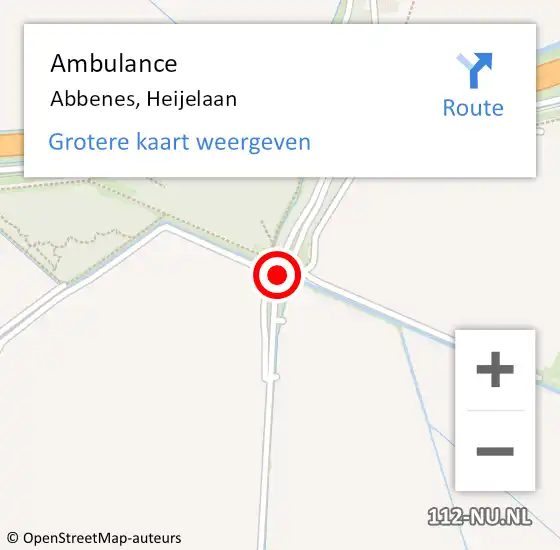 Locatie op kaart van de 112 melding: Ambulance Abbenes, Heijelaan op 27 september 2019 10:23