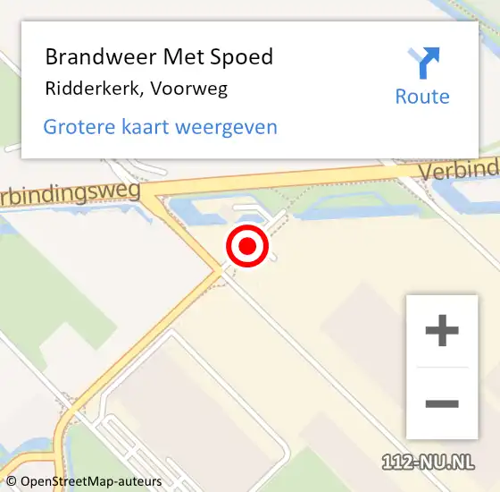 Locatie op kaart van de 112 melding: Brandweer Met Spoed Naar Ridderkerk, Voorweg op 27 september 2019 16:37