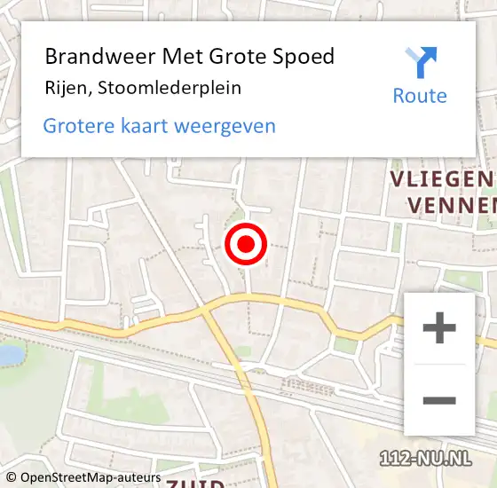 Locatie op kaart van de 112 melding: Brandweer Met Grote Spoed Naar Rijen, Stoomlederplein op 27 september 2019 17:53