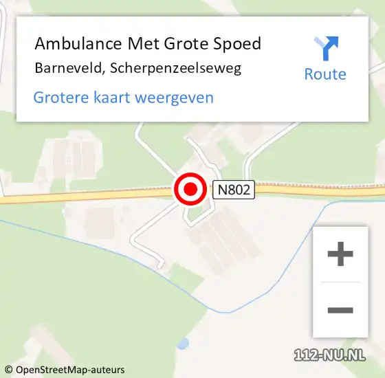 Locatie op kaart van de 112 melding: Ambulance Met Grote Spoed Naar Barneveld, Scherpenzeelseweg op 27 september 2019 19:19