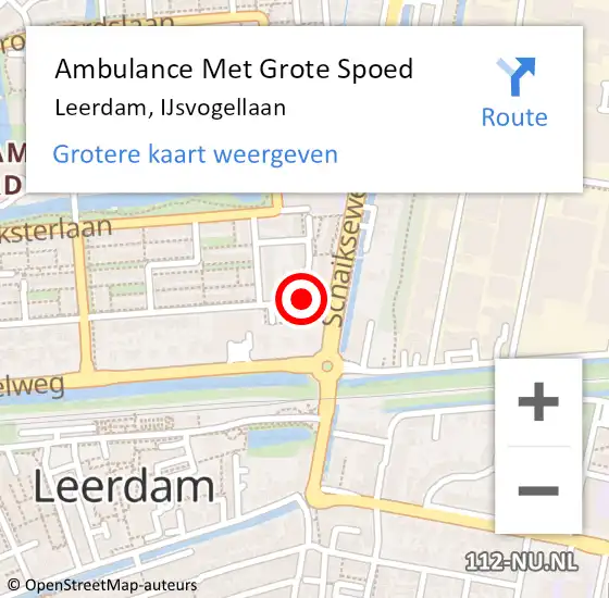 Locatie op kaart van de 112 melding: Ambulance Met Grote Spoed Naar Leerdam, IJsvogellaan op 28 september 2019 06:24