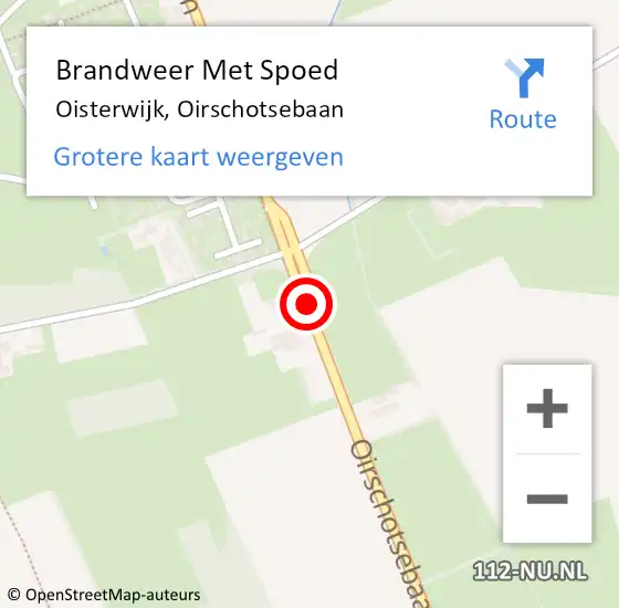 Locatie op kaart van de 112 melding: Brandweer Met Spoed Naar Oisterwijk, Oirschotsebaan op 28 september 2019 12:35