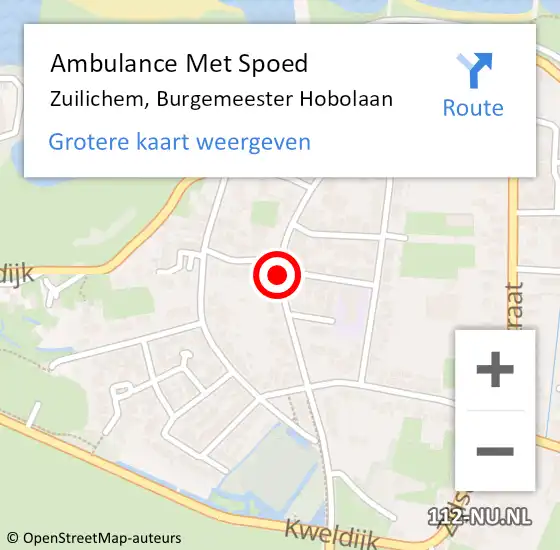 Locatie op kaart van de 112 melding: Ambulance Met Spoed Naar Zuilichem, Burgemeester Hobolaan op 28 september 2019 14:02