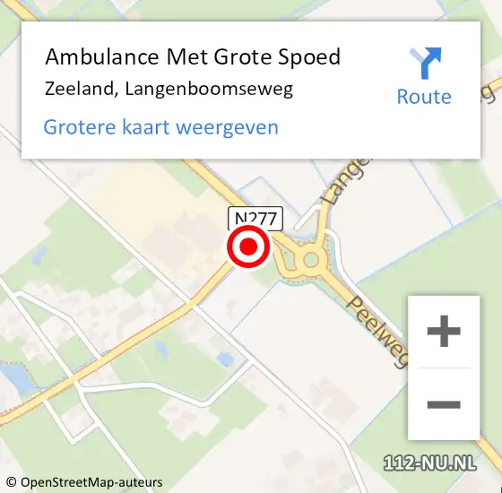 Locatie op kaart van de 112 melding: Ambulance Met Grote Spoed Naar Zeeland, Langenboomseweg op 28 september 2019 17:52