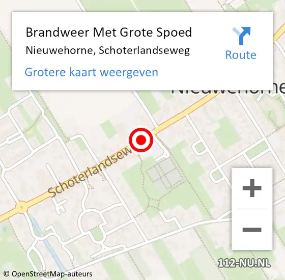 Locatie op kaart van de 112 melding: Brandweer Met Grote Spoed Naar Nieuwehorne, Schoterlandseweg op 28 september 2019 20:33