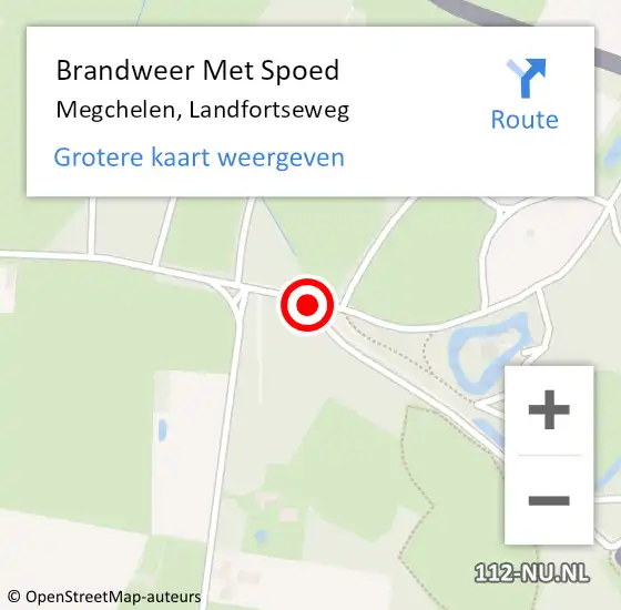 Locatie op kaart van de 112 melding: Brandweer Met Spoed Naar Megchelen, Landfortseweg op 28 september 2019 21:18