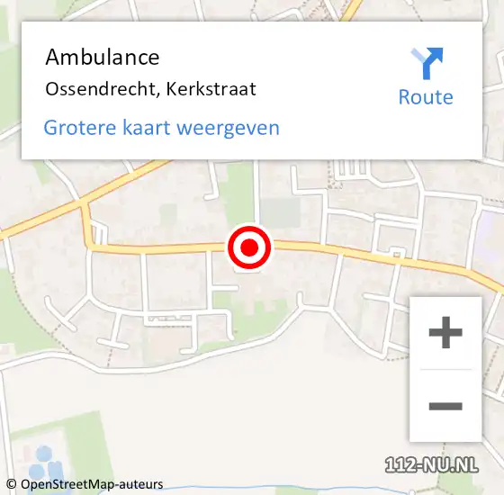 Locatie op kaart van de 112 melding: Ambulance Ossendrecht, Kerkstraat op 29 september 2019 04:50