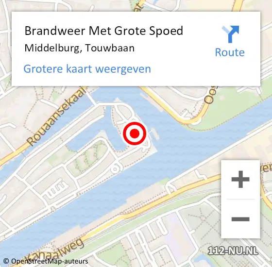 Locatie op kaart van de 112 melding: Brandweer Met Grote Spoed Naar Middelburg, Touwbaan op 29 september 2019 12:54