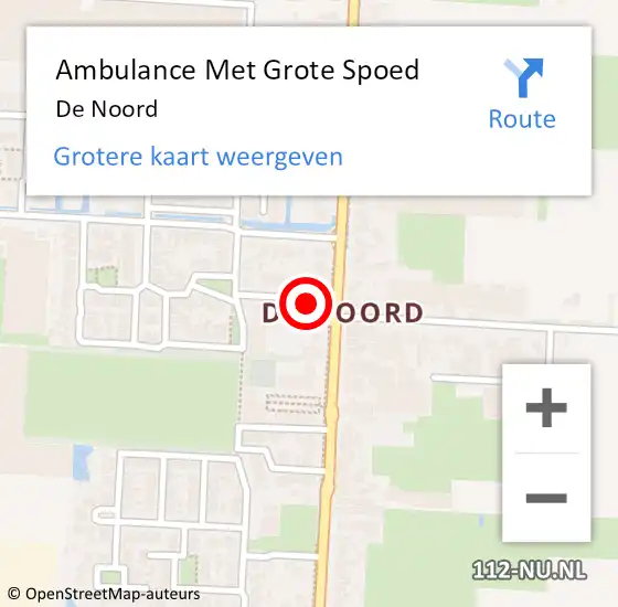 Locatie op kaart van de 112 melding: Ambulance Met Grote Spoed Naar De Noord op 29 september 2019 14:47