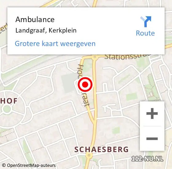 Locatie op kaart van de 112 melding: Ambulance Landgraaf, Kerkplein op 15 april 2014 10:23