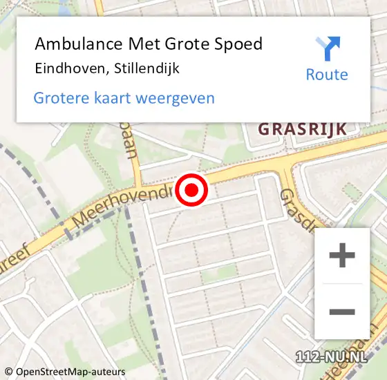 Locatie op kaart van de 112 melding: Ambulance Met Grote Spoed Naar Eindhoven, Stillendijk op 29 september 2019 19:38