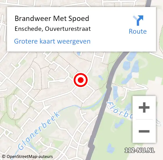 Locatie op kaart van de 112 melding: Brandweer Met Spoed Naar Enschede, Ouverturestraat op 29 september 2019 20:00