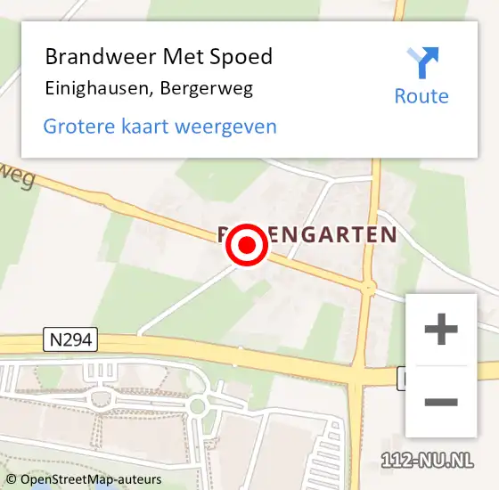 Locatie op kaart van de 112 melding: Brandweer Met Spoed Naar Einighausen, Bergerweg op 29 september 2019 21:41