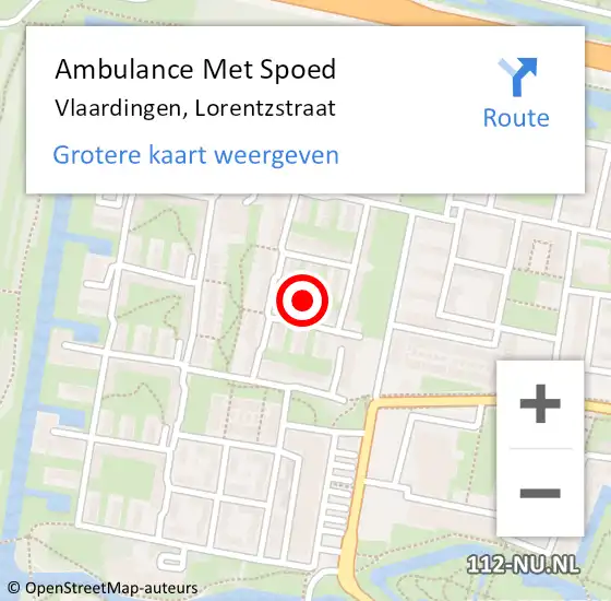 Locatie op kaart van de 112 melding: Ambulance Met Spoed Naar Vlaardingen, Lorentzstraat op 30 september 2019 00:56