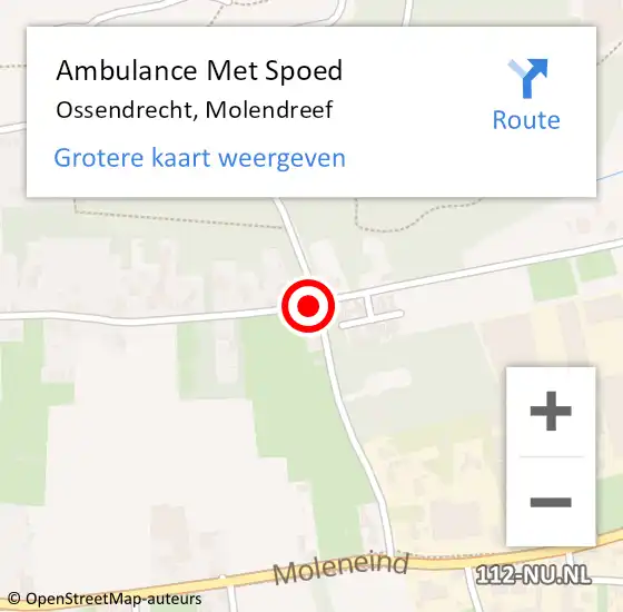 Locatie op kaart van de 112 melding: Ambulance Met Spoed Naar Ossendrecht, Molendreef op 30 september 2019 03:41