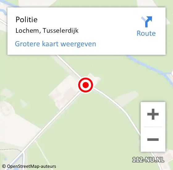 Locatie op kaart van de 112 melding: Politie Lochem, Tusselerdijk op 30 september 2019 09:40