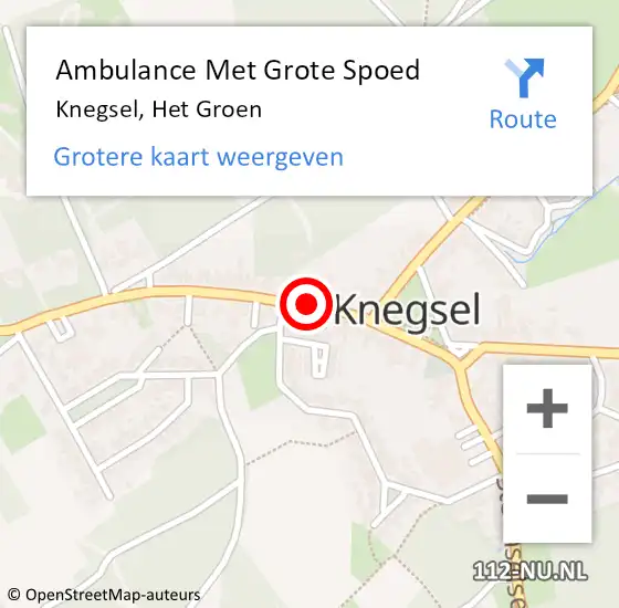 Locatie op kaart van de 112 melding: Ambulance Met Grote Spoed Naar Knegsel, Het Groen op 30 september 2019 18:58