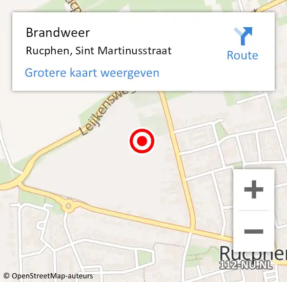 Locatie op kaart van de 112 melding: Brandweer Rucphen, Sint Martinusstraat op 30 september 2019 19:30