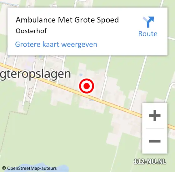 Locatie op kaart van de 112 melding: Ambulance Met Grote Spoed Naar Oosterhof op 1 oktober 2019 16:53